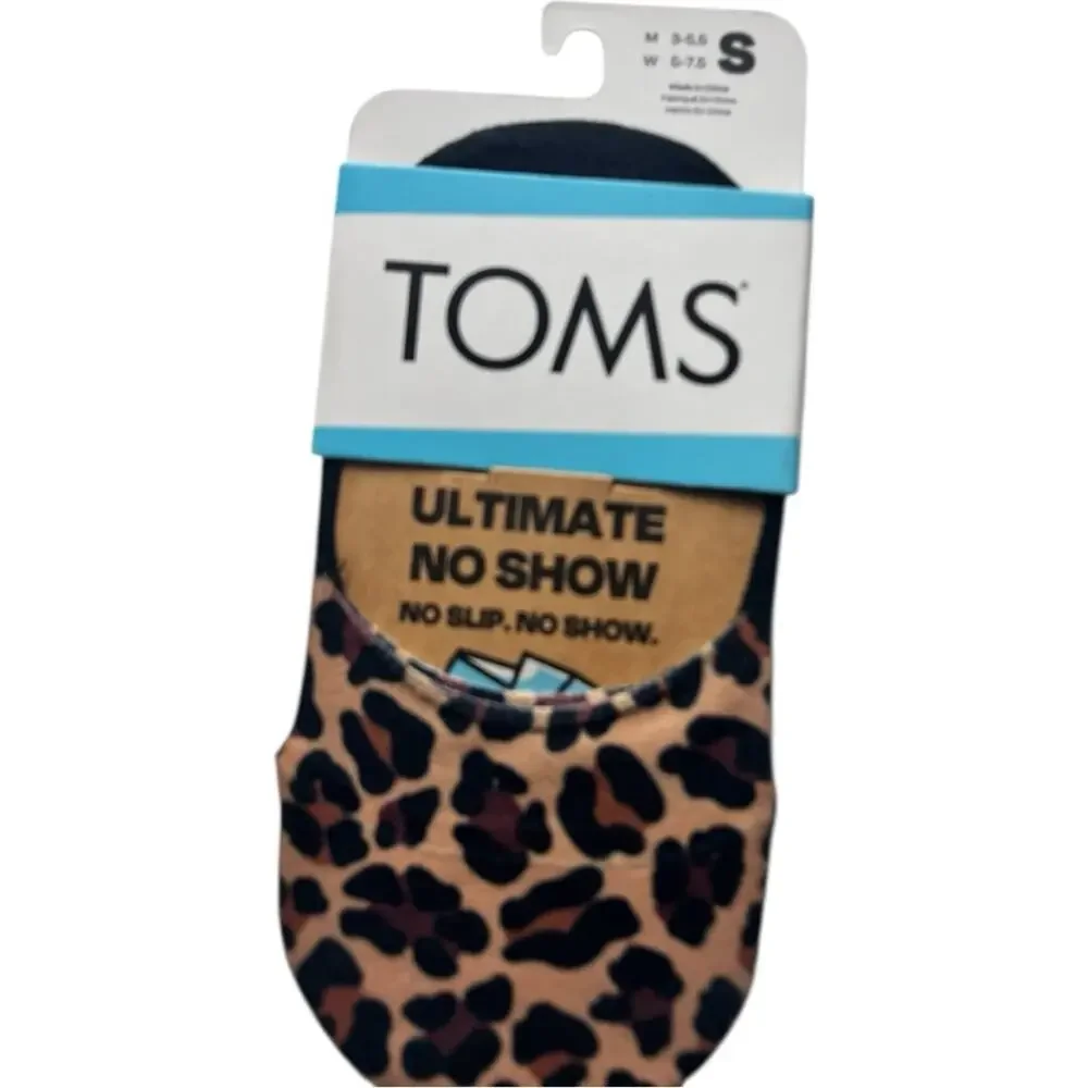 TOMS Animal Print Ultimate  No Show  No Slip Socks Sz S NWT